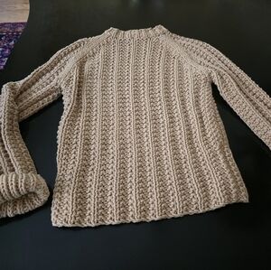 JCREW Chunky Camel Knit By Hand Sweater XS